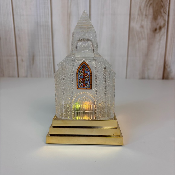 Home For The Holidays Other - Vintage Musical Light Up Silent Night Church 90's Christmas Glass Collectible